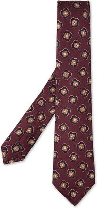 Red Tie With Multicolored Pattern