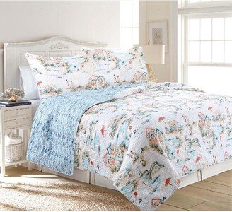 Beach Club Coastal Reversible Ultra-Soft Microfiber Quilt Set