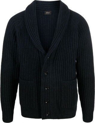 Chunky-Knit Shawl Collar Cardigan