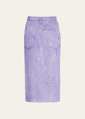 Backwards Midi Skirt with Logo Detail