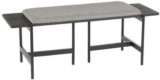 Chloe Contemporary Bench - Black Steel, Black Wood