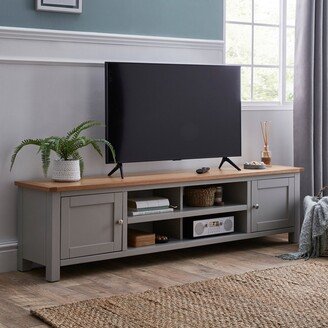 Dunelm Bromley Grey Extra Wide TV Stand Grey and Brown