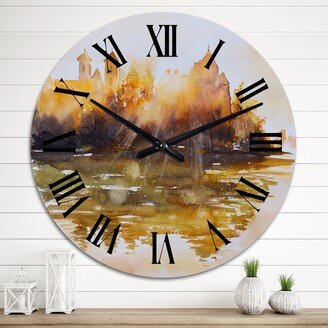 Designart 'Benedictine Monastery At Sunrise' Vintage wall clock