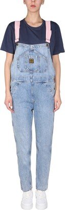 Washington Dee Cee Logo-Patch Straight Leg Denim Dungarees-AE