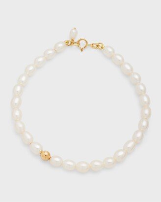 14K Recycled Yellow Gold Keshi Genuine Pearl Bracelet