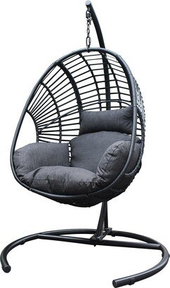 Wicker Swing Egg chair with Cushion And Base,For Outdoor Indoor