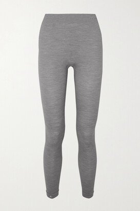 Paneled Technical Stretch Wool-blend Leggings - Gray