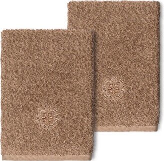 Alyssa Embellished Washcloth - Set of 2 - Latte