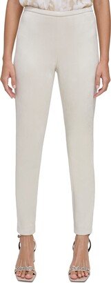 Petite Mid Rise Faux-Suede Skinny Pants