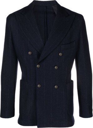 Double-Breasted Striped Blazer-AC