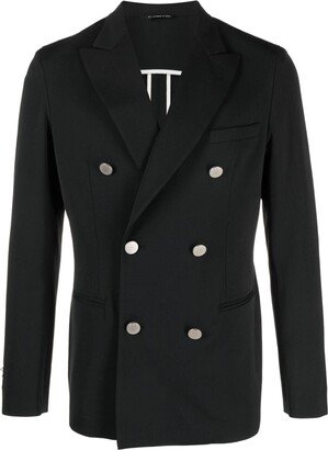 Peak-Lapels Double-Breasted Blazer-AE