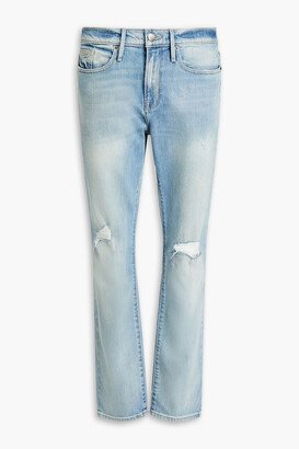 L'Homme skinny-fit distressed denim jeans-AA