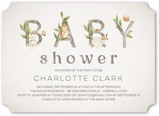 Baby Shower Invitations: Natural Letters Baby Shower Invitation, White, 5X7, Matte, Signature Smooth Cardstock, Ticket
