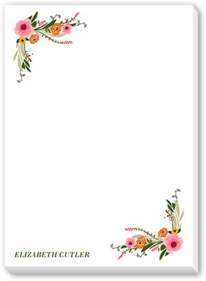 Notepads: Floral Feeling 5X7 Notepad, White, Matte