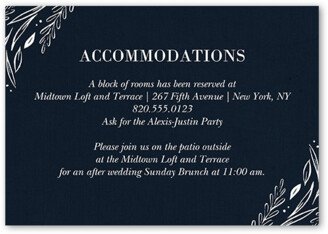 Enclosure Cards: Simple Floral Frame Wedding Enclosure Card, White, Matte, Pearl Shimmer Cardstock, Square