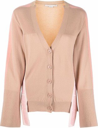 Logo-Strap Panelled Cardigan