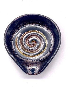 Handcrafted, Wheel-Thrown, Ceramic Stoneware Potteryspiral Spoon Rest, 5