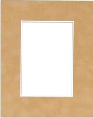 PosterPalooza 8.5x11 Mat Bevel Cut for 6x8 Photos - Acid Free Beige Suede Precut Matboard - For Pictures, Photos, Framing