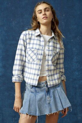 Dakota Cropped Flannel Button-Down Shirt