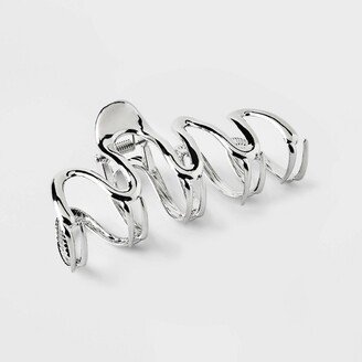 Metal Squiggle Claw Hair Clip Silver