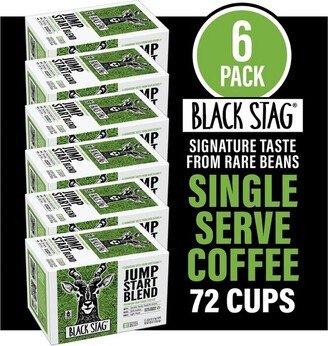 Black Stag Fair Trade Jump Start Blend, 72 Count, Single Serve Coffee Pods for Keurig K-Cup Brewers