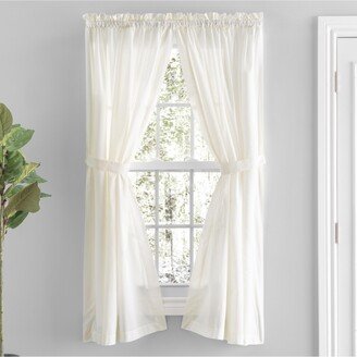 Simplicity Rod Pocket Tailored Curtain Panel Pair w/Tiebacks 80W x 63L