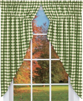 Collections Etc Buffalo Check Country Style Window Swag Curtain Set