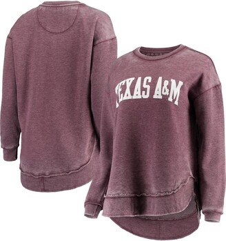 Women's Pressbox Maroon Texas A&M Aggies Vintage-Like Wash Pullover Sweatshirt