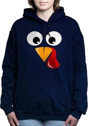 CafePress Family Thanksgiving Day Turkey Face Women's Dark Pullover Hoodie Sweatshirt Navy