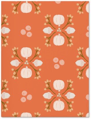 Journals: Bright Orange Acorn, Cranberry, & Pumpkin Fall Foliage Damask Journal, Orange