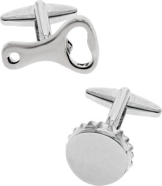 Sutton Silver-Tone Bottle Opener And Cap Cufflinks