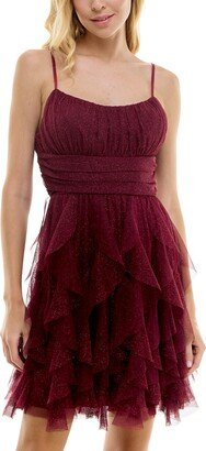 pear culture Juniors' Emma Corkscrew-Ruffled Dress