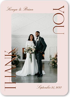 Wedding Thank You Cards: Big Request Thank You Card, Pink, 5X7, Matte, Signature Smooth Cardstock, Rounded