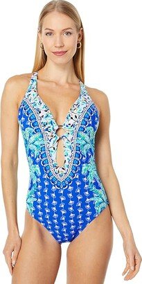 Ester One-Piece (Blue Grotto Fan Favorite Engineered) Women's Swimsuits One Piece