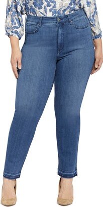 The High Waist Release Hem Straight Leg Jeans