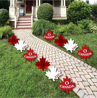 Big Dot Of Happiness Canada Day - Maple Leaf Lawn Decor - Outdoor Canadian Party Yard Decor - 10 Pc