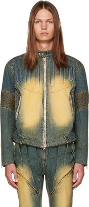 Juntae Kim Blue Embossed Denim Jacket