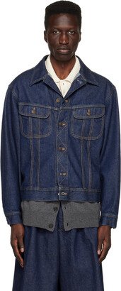 Indigo Box Pleat Denim Jacket