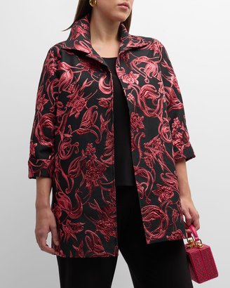 Plus Size Gala Glam Metallic Jacquard Jacket