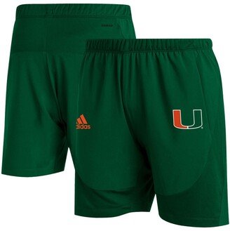 Men's Big and Tall Green Miami Hurricanes 2021 Sideline Aeroready Training Shorts