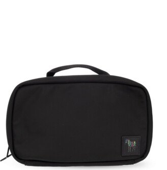 Wash Bag With Logo - Black-AG