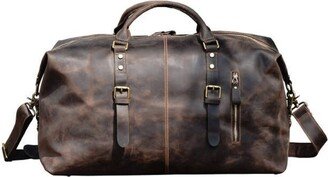 Touri Zip Detail Genuine Leather Holdall - Worn Brown