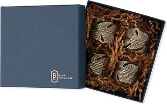 Blue Pheasant Neela Pewter Napkin Rings, Set of 4