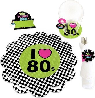 Big Dot Of Happiness 80's Retro Party Paper Charger & Decor Chargerific Kit Setting for 8