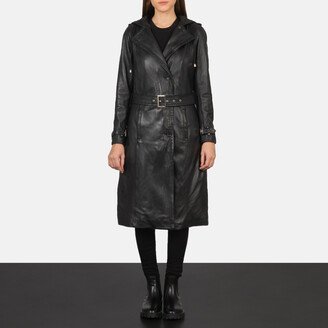 Fixon Hooded Black Trench Coat