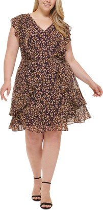 Plus Size Wild-Animal-Print Fit & Flare Dress