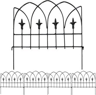 Sunnydaze Decor 5-Piece Bayonne Steel Finial Garden Border Fencing - 8 ft