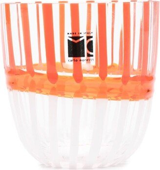 Stripe-Pattern Glass Vase