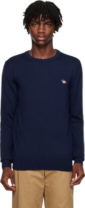 Navy Tricolor Fox Sweater