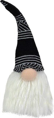 Northlight 12-Inch Black and White Plush Sitting Christmas Gnome Tabletop Decoration